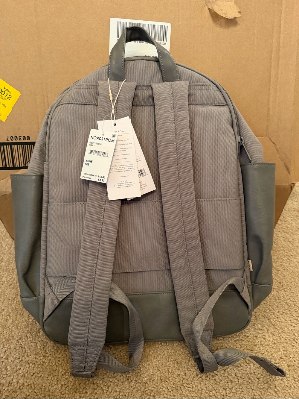 Beis Gray Backpack - Sleek Everyday Carry - Picture 3 of 3